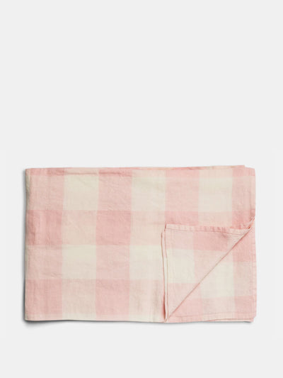 Daylesford Pink and white check tablecloth at Collagerie