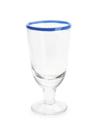 Daylesford Organic Ledbury blue tipped wine glass at Collagerie