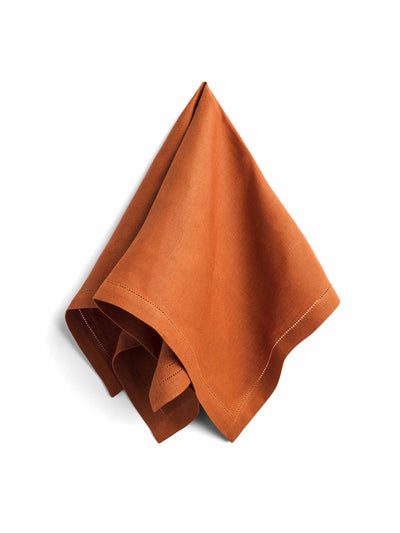 Daylesford Organic Hemstitch napkin orange at Collagerie