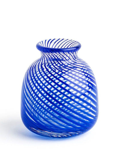 Daylesford Organic Miro royal blue spiral stripe vase at Collagerie