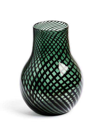 Daylesford Green and black stripe vase at Collagerie