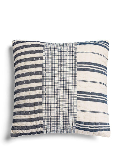 Daylesford Organic Patchwork cushion navy & white at Collagerie