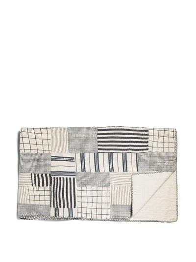 Daylesford Organic Large navy and white patchwork quilt at Collagerie