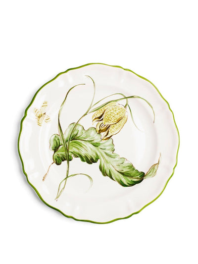 Daylesford X Colefax Quince garden side plate with fritillary at Collagerie