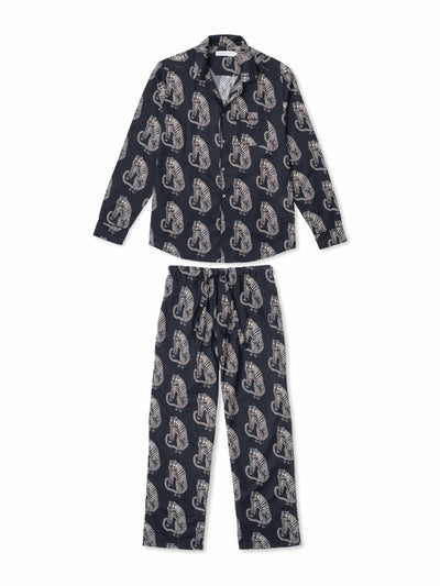 Desmond & Dempsey Men’s Sansindo tiger print long pyjama set at Collagerie