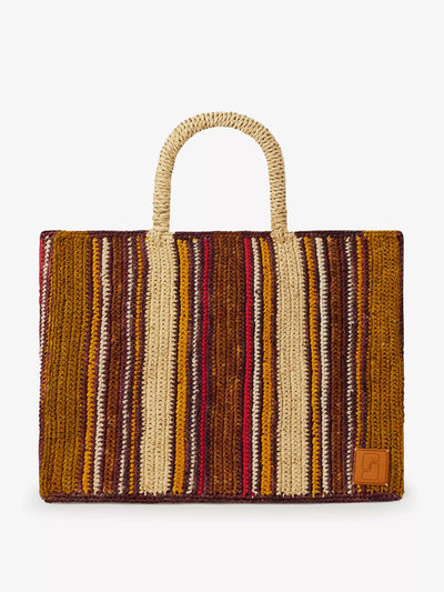 Soeur Papaye logo-badge mini raffia tote bag at Collagerie