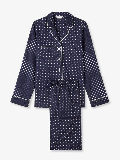 Derek Rose Navy polka dot cotton pyjamas at Collagerie