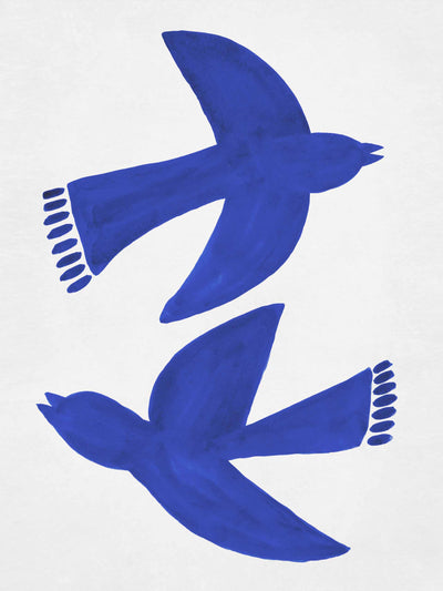 Desenio “Bluebirds Fly” poster at Collagerie