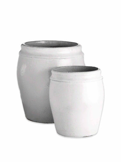 Design Vintage White glazed planters (set of 2) at Collagerie