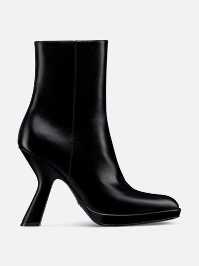 Dior Black leather heeled ankle boots at Collagerie