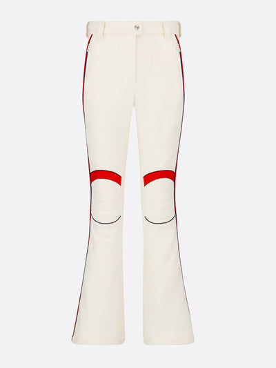 Dior White and red flared ski trousers at Collagerie