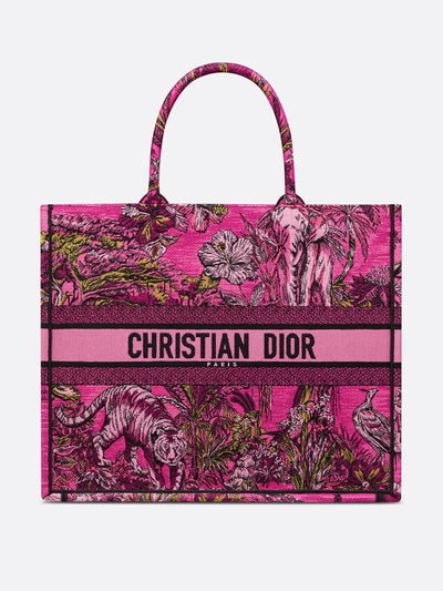 Dior Large fuchsia embroidered Book tote at Collagerie