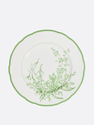 Dior Green New Lily of the Valley dessert plate at Collagerie