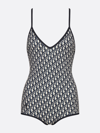Dior Blue monogrammed one-piece swimsuit at Collagerie