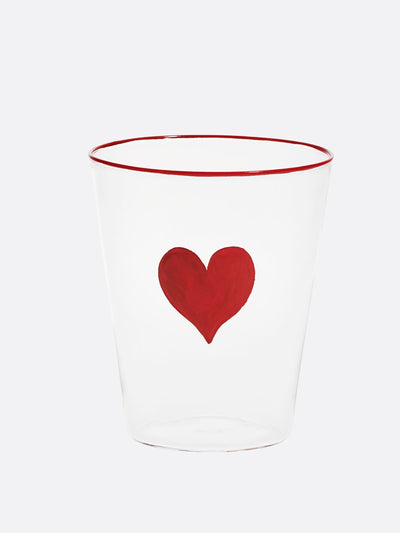 Dior Water glass with enclosed red heart at Collagerie