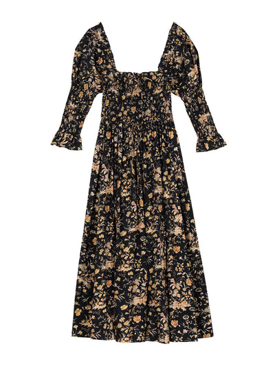 Doen Navy floral midi dress at Collagerie