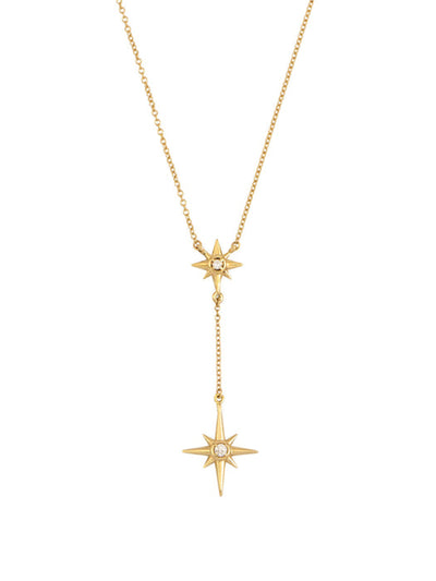 Dower & Hall 14k gold & diamond north star double pendant at Collagerie