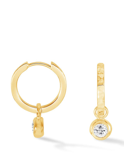 Dower & Hall White sapphire hammered huggie hoops at Collagerie