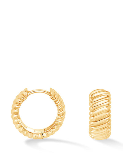 Dower & Hall Wide twist huggie hoops at Collagerie