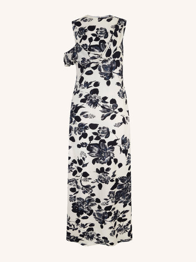 Emilia Wickstead Drifa dress in black floral printed twill at Collagerie