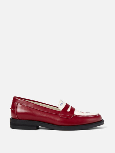 Duke + Dexter Wilde Cherry red penny loafers at Collagerie