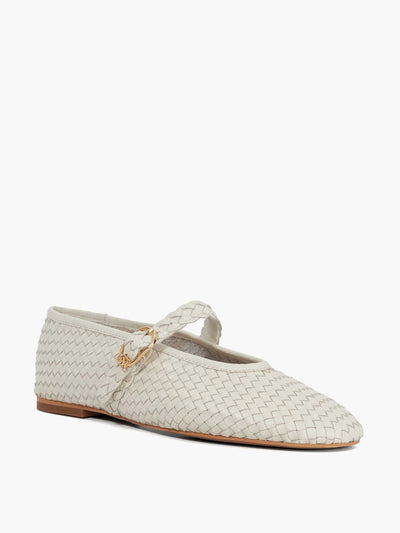 Dune Headline leather woven Mary Jane ballet flats at Collagerie