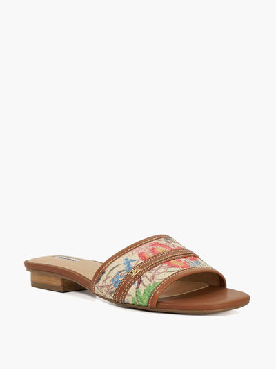Dune Leti open toe raffia sandals at Collagerie