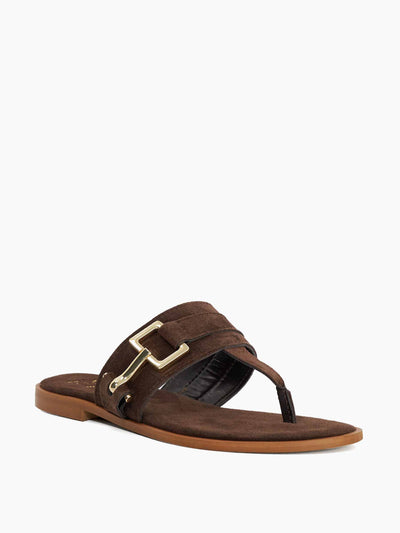Dune Lotica toe post sandal with metal buckle at Collagerie