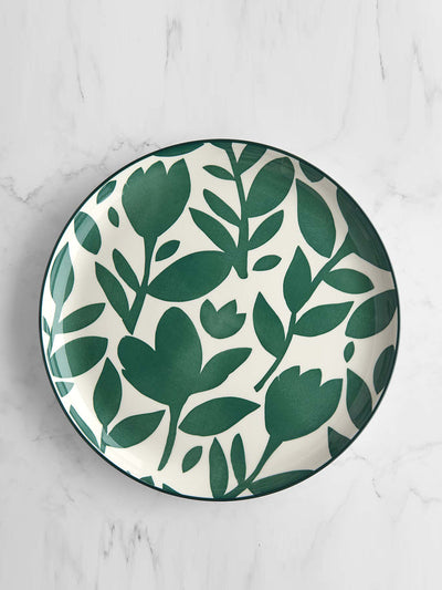 Dunelm Elements Silhouette green stoneware dinner plate at Collagerie