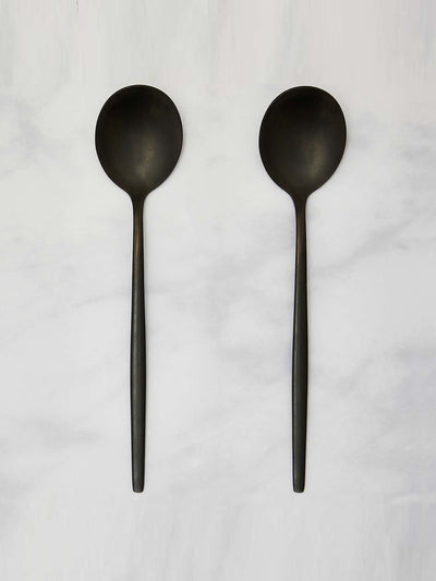 Dunelm Hexham black serving spoons (set of 2) at Collagerie