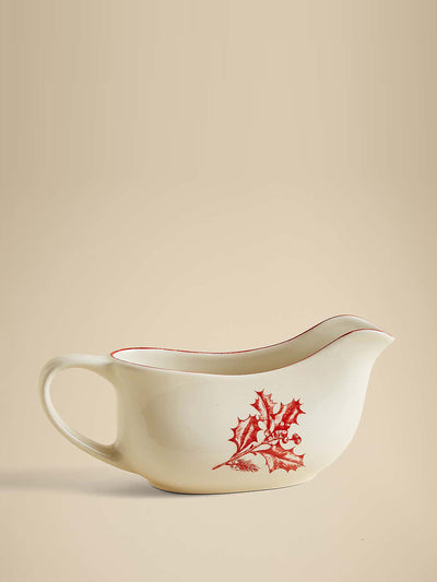 Dunelm Holly ceramic gravy boat at Collagerie