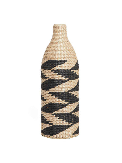 Dunelm Woven patterned straw bottle vase at Collagerie