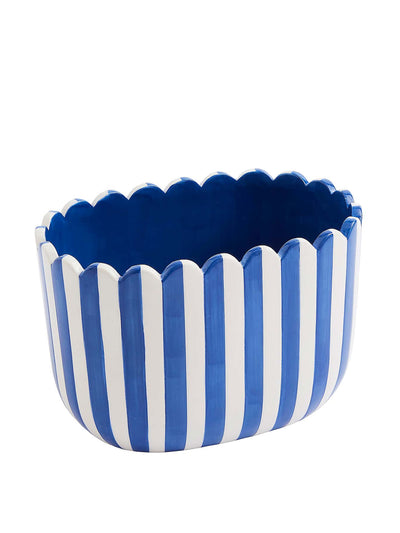 Dunelm Scalloped blue plant pot at Collagerie