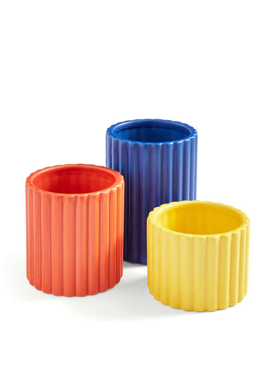 Dunelm Bright ribbed ceramic pen pots (set of 3) at Collagerie