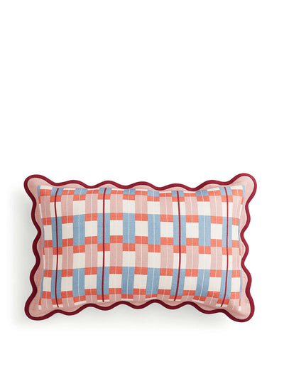 Dunelm Wave checkerboard rectangle cotton cushion at Collagerie