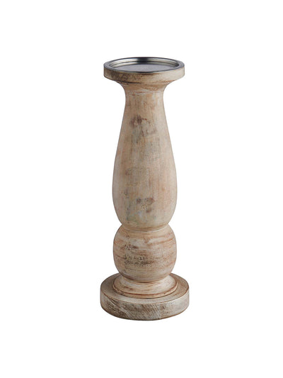 Dunelm Churchgate turned wood candlestick at Collagerie