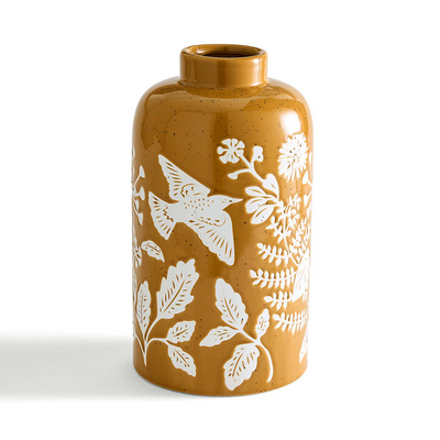 Dunelm Starling wax resist ceramic vase at Collagerie