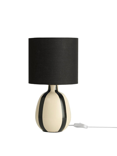 Dusk Cassie striped table lamp in cream/black at Collagerie