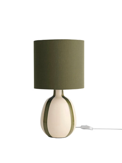 Dusk Cassie striped table lamp in cream/green at Collagerie