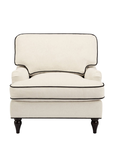 Dusk Hampshire armchair in cream/black at Collagerie