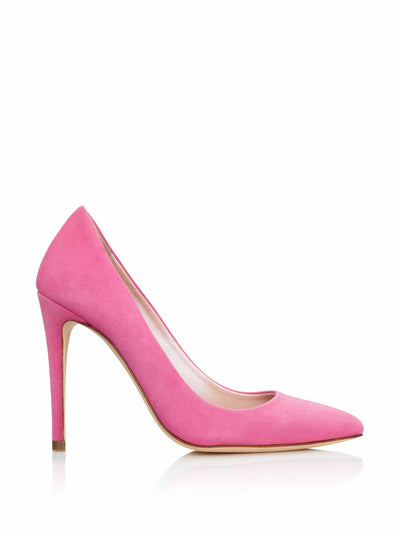 Emmy London Bright pink pointed high heel court shoe at Collagerie