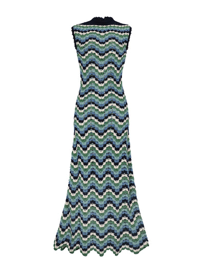 Escvdo Blue patterned maxi dress at Collagerie