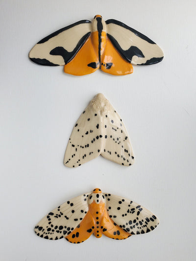 Etsy Handmade ceramic moth wall hanging set at Collagerie