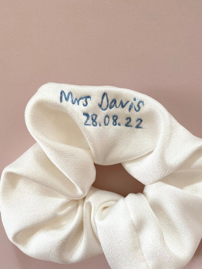 Etsy Personalised bridal scrunchie at Collagerie