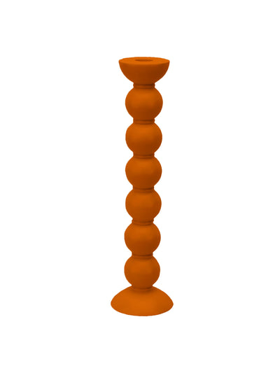 Addison Ross Extra tall orange bobbin candlestick at Collagerie