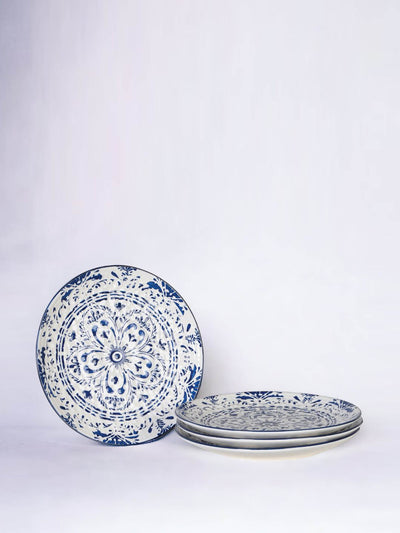 Fable and Mirth Blue and white patterned plates (set of 4) at Collagerie