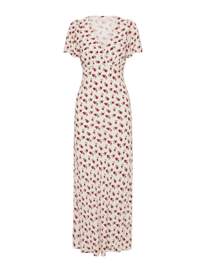 Faithfull Boda midi dress in hazy rose deep red at Collagerie