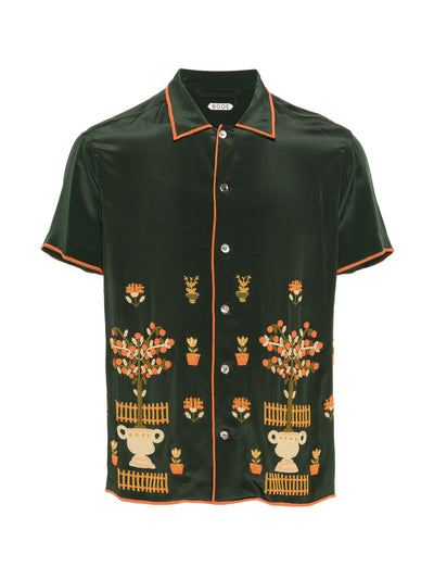 Bode Bead-embellished silk shirt at Collagerie