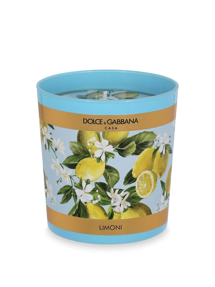 Lemon-print scented candle