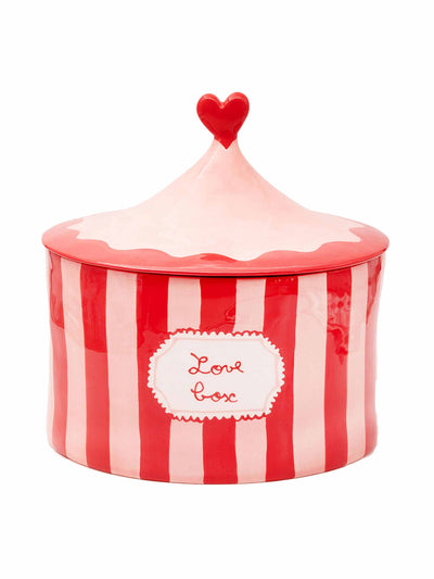 Laetitia Rouget Love Box hand-painted ceramic storage jar at Collagerie